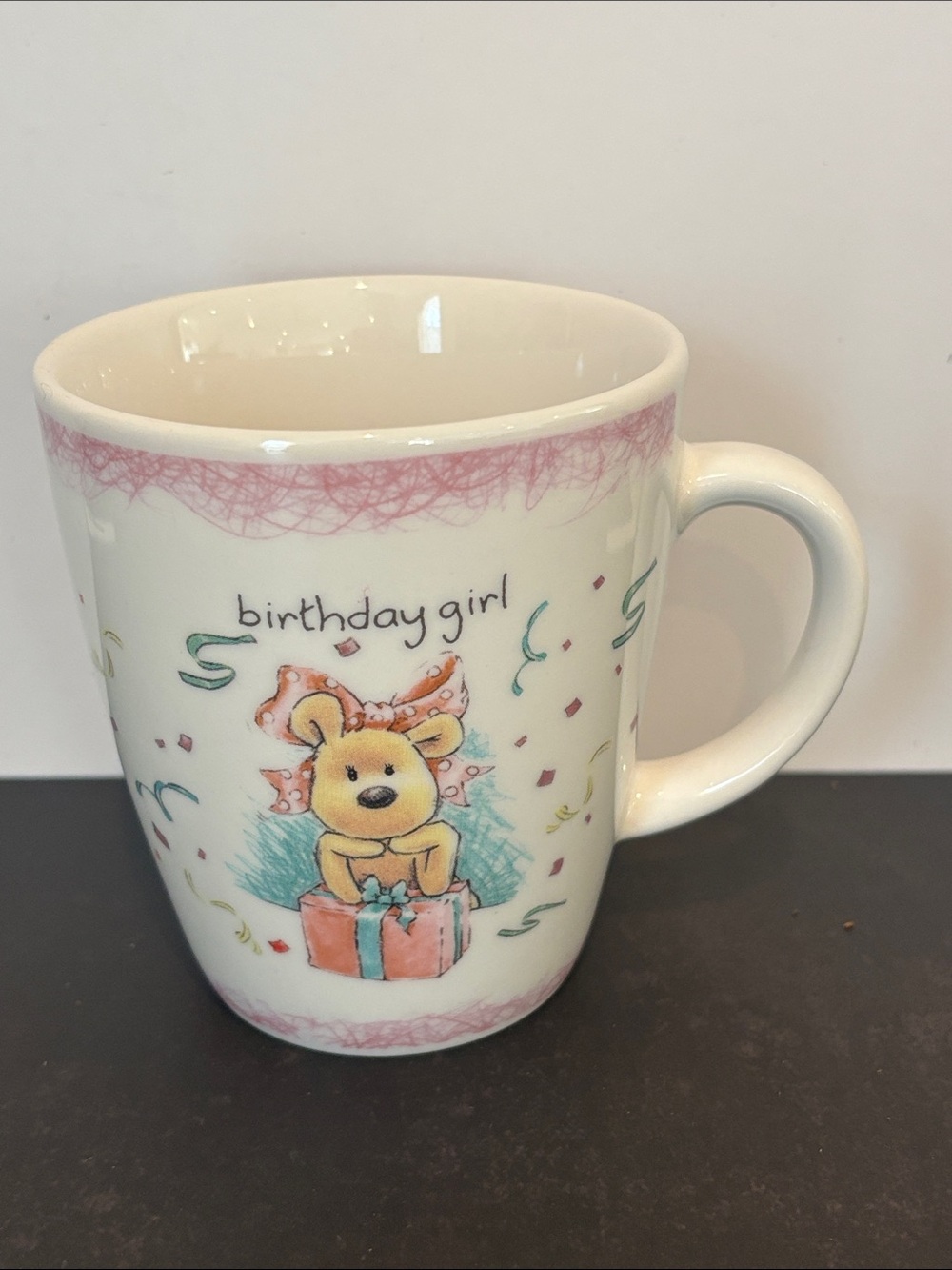 Birthday Girl Pink Ceramic Mug - Cute Bear Design